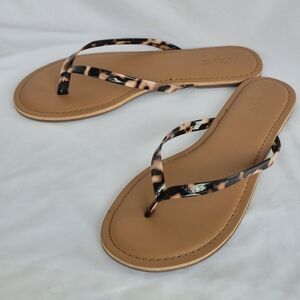 J.CREW Capri Flip Flops Women's Strappy Summer Tortoise-Pattern Straps